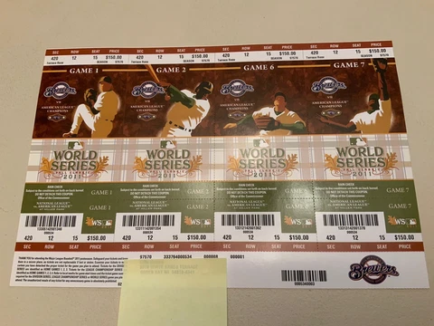 2011 Milwaukee Brewers World Series Tickets! Unused/Phantom Tickets! Cover