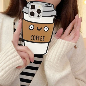For iPhone 15 14 Pro Max 13 12 11 Cute Coffee Phone Case Cover Hot Soft Silicone - Picture 1 of 13
