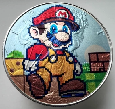 Super Mario - American Silver Eagle 1oz. .999 Limited Edition Silver Dollar Coin - Image 1 of 4