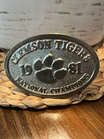 Limited Edition 1981 Clemson Tigers National Champions Belt Buckle very clean Cover