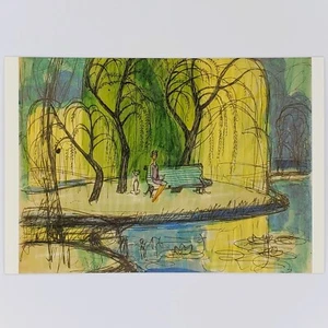 101 Dalmatians Postcard Perdita Anita Disney Concept Art Gouache London Park 4x6 - Picture 1 of 2
