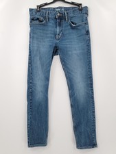 Old Navy Skinny Leg Jeans Mens Size 31X30 Color Blue Distressed 5 Pockets Denim