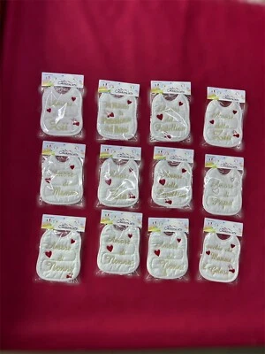 Bavetta per Neonato con chiusura lacci scritta simpatica Ricamata - Immagine 1 di 4