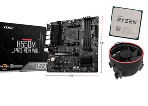 AMD RYZEN 7 5800X CPU + MSI PRO B550M PRO-VDH WIFI Micro ATX Motherboard COMBO - Afbeelding 1 van 10