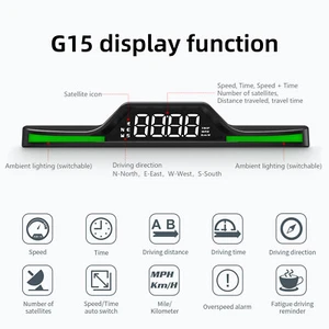 Digital Car HUD GPS Speedometer Head Up Display Compass Overspeed Alarm MPH KMH - Picture 1 of 13