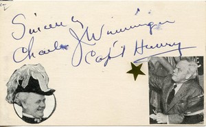 CHARLES WINNINGER Vintage Original BEN STRAUSS Photo & Signed AUTOGRAPH CARD '35