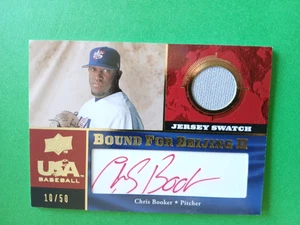 CHRIS BOOKER - 2008 UD USA RED  Autographed Jersey card 10/50 - Picture 1 of 2