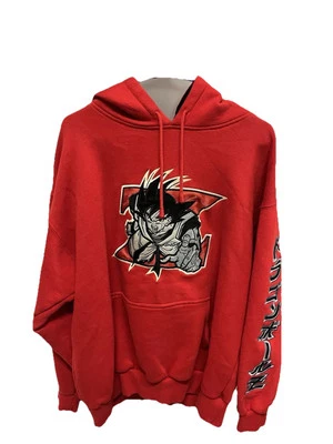 Винтажная толстовка с капюшоном 2001 Dragon Ball Z Goku размер XL редкая ретро аниме красный черный белый  - Изображение 1 из 4