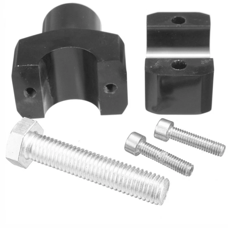 1" Handlebar Bar Risers Mount Clamp Adaptor For Harley Kawasaki Honda Black - Imagem 1 de 4