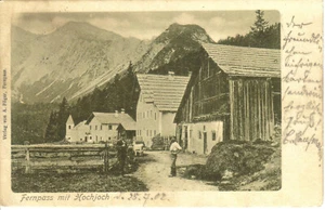 seltene AK Fernpass Hochjoch Reutte Tirol 1902 gelaufen - Bild 1 von 1