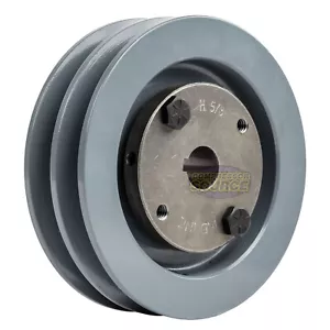 Gusseisen 4,5" Dual Groove Riemenscheibe 2 Riemen A Abschnitt 4L mit 5/8" Rollenbuchse - Bild 1 von 6