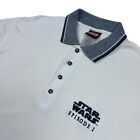 VTG Disney World x Star Wars Episode 1 Movie Premier Men's Polo Shirt White • XL