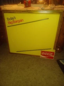 1960-70s Coca-Cola Vintage Advertising Today's Big Bargain Plastic Sign - Picture 1 of 15