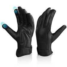 Leather Motorcycle Riding Gloves for Men Women Biker W/ Touchscreen, Waterpro...