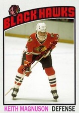 Custom made opc-style 1976-77 Chicago Black Hawks Keith Magnuson hockey card 2
