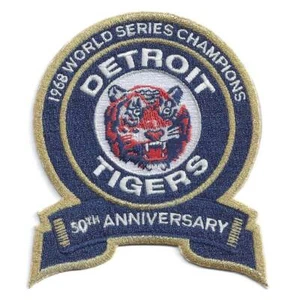 MLB Detroit Tigers 1968 World Series Champions 50th Anniversary Iron on Patch - Picture 1 of 2