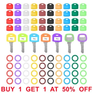 80 Pieces Key Color Covers Caps Tags Covers Set Key Identifier Rings for House - Picture 1 of 9