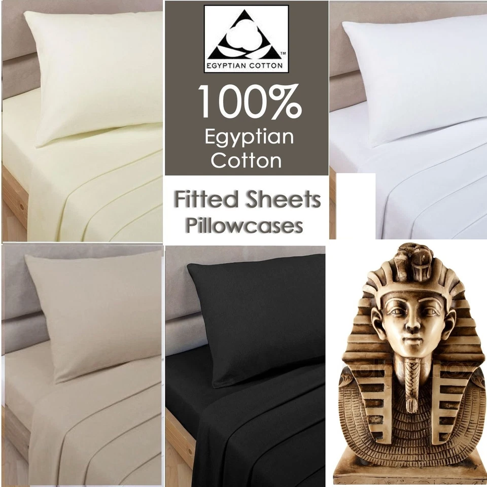 400 THREAD COUNT 100% EGYPTIAN COTTON FITTED SHEET SINGLE DOUBLE KING SUPER KI