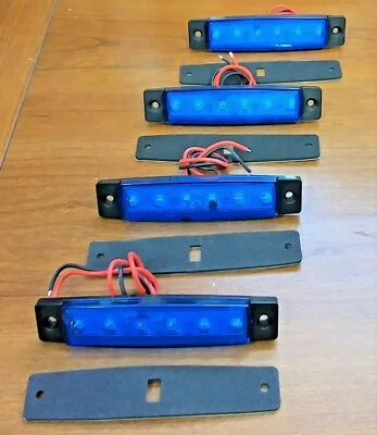 4 luces de cortesía LED azules impermeables grandes súper brillantes BBT 12 voltios  Foto 1 de 4