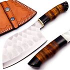 Hand Forged Professional Chef Cleaver - Kitchen Chopper With Leather Sheath | Fu