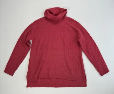 Suéter Sundance Para Mujer Mediano Lana de Cordero Rosa Cuello Alto Acanalado Informal Foto 1 de 4