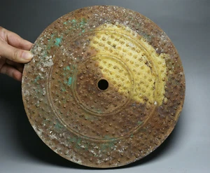 24 CM antike alte China Han Dynastie natürliche Hetian Jade Münze Palast Muster Yu Bi - Bild 1 von 11