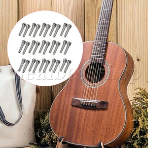 30 x Chrome Acoustic Guitar Bridge Pins 29mm Length x 7.7mm Diameter - Picture 1 of 6