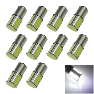 10x White Car 1156 Single Light Daytime Blub 4 Emitters COB LED 1147 63 1251 D08 - Picture 1 of 5