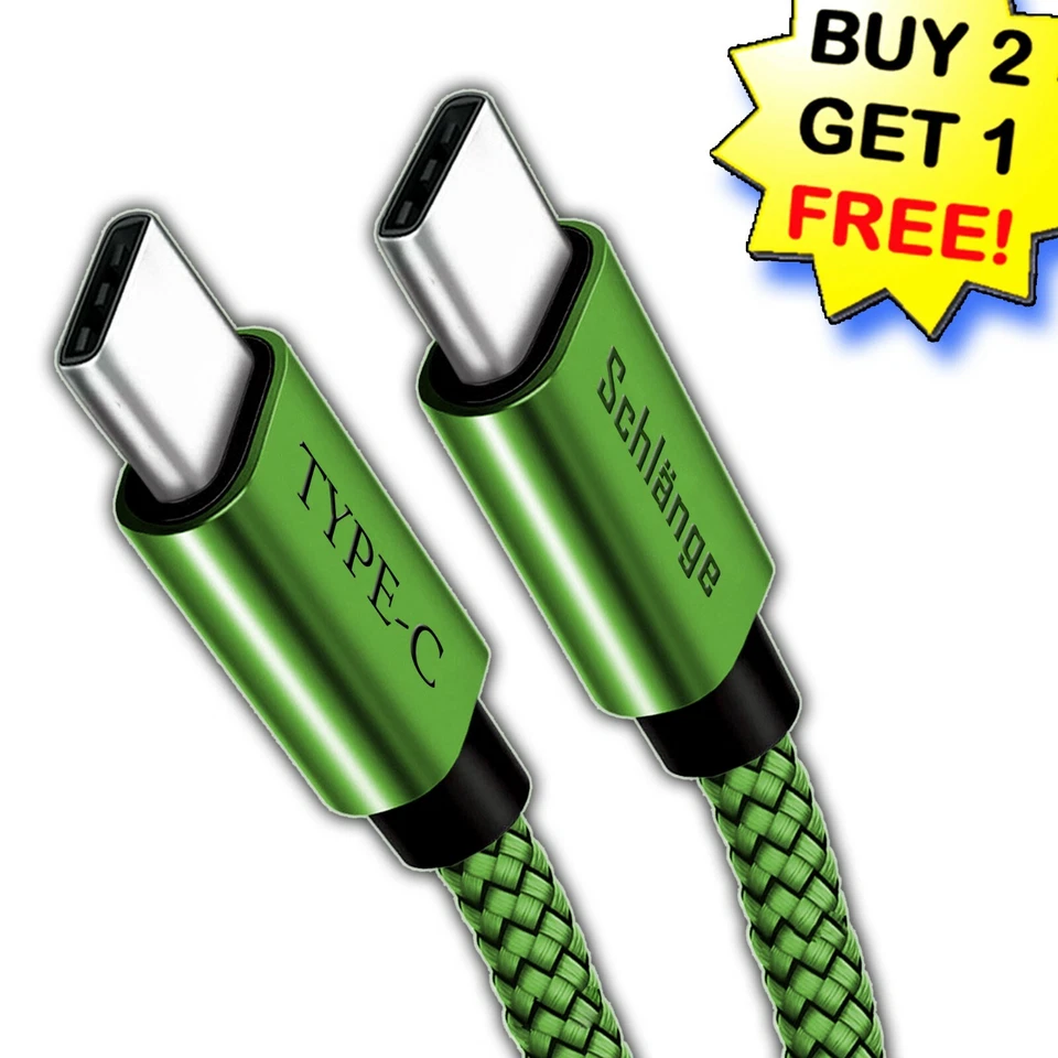 USB-C to USB-C Cable Male Type-C Cable Cord Fast Charger Charging Data Sync - Image 1 of 3