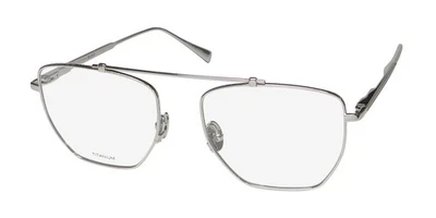 NEW JOHN VARVATOS VJV190 EYEGLASS FRAME TITANIUM JAPAN SILVER FULL-RIM GEOMETRIC - Image 1 of 4
