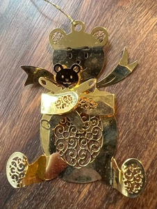 Vintage Messing Laser Cut Teddybär Weihnachtsschmuck - Bild 1 von 4