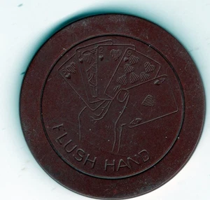 Antica fiches da poker: incisa a filo mano rossa - Foto 1 di 2