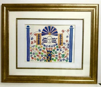 亨利·马蒂斯 1958 年原版平版画签名带框真品证明 — 第 1/3 张图片