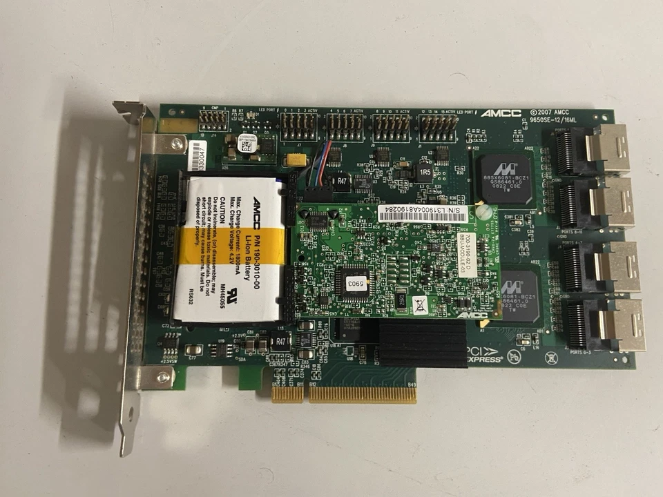 AMCC 3ware 9650SE-12/16ML 12-port SATA RAID controller card - TESTED - PRISTINE - Bild 1 von 2