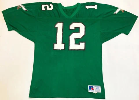 Vintage Russell NFL Philadelphia Eagles CUNNINGHAM #12 Jersey Sz 48 Green USA Cover