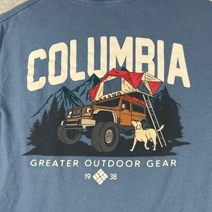 Columbia Shirt Men’s Large Blue Short Sleeve Graphic Tee Greater Outdoor Gear - Picture 1 of 7