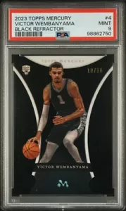 2023-24 Topps Mercury - Victor Wembanyama #4 Black Refractor 10/10 (RC) - Picture 1 of 2