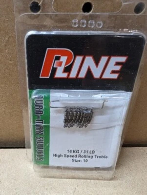 P-Line HS3R10 8PK High Speed Rolling Treble 31 lb Size 10 Dura-max Swivels New - Image 1 of 4
