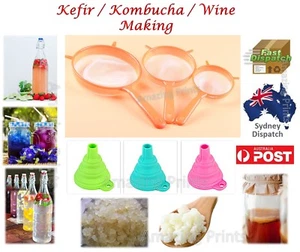 Plastic Nylon Mesh Strainer Milk Water Kefir kombucha Grain Scoby small Funnel - Picture 1 of 4