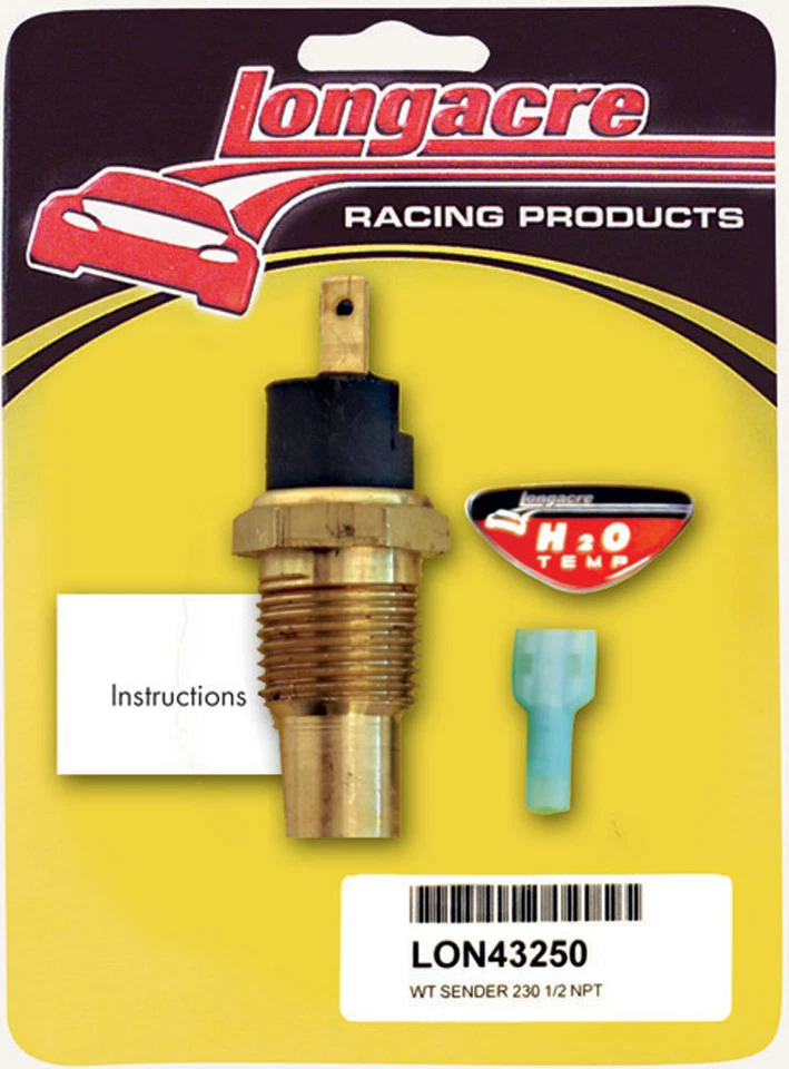 Water Temp Sender 1/2in. NPT 230 Deg LONGACRE 52-43250 - Image 1 of 1
