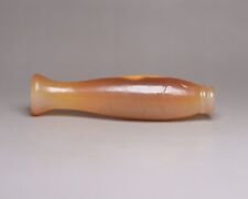 2.8" old antique Collection Fine carving agate fish bottle