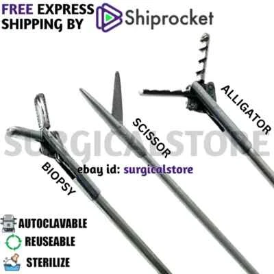 JUEGO DE PINZAS DE COCODRILO TIJERA TIJERA SEMI RÍGIDA HISTEROSCOPIA 4fr 450mm Foto 1 de 4