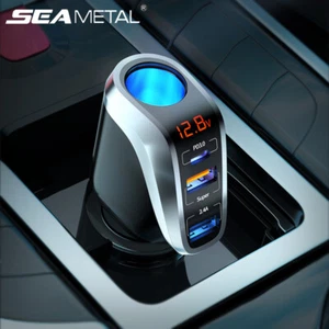 SEAMETAL Car Cigarette Lighter Socket Splitter USB+PD Port Charger Power Adapter - Photo 1 sur 12
