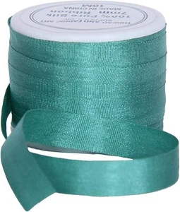 Threadart 100% Pure Silk Ribbon -7mm Teal - No. 625 - 10 Meters - Picture 1 of 7