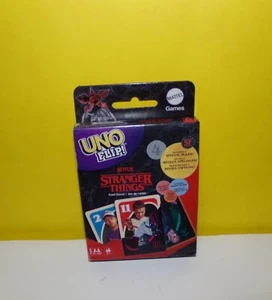 UNO Flip! Stranger Things Card Game Mattel 112 Cards 2-10 Players Ages 7+ - Picture 1 of 2