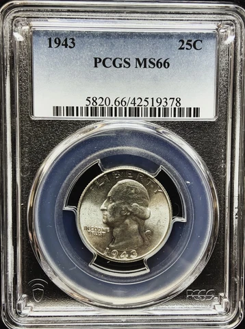 1943 Washington Quarter PCGS MS66 Cover