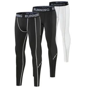 Youth Boys Leggings Quick Dry Compression Pants Sports Tight Base Layer US - Picture 1 of 14