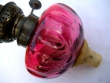 BACCARAT TOUPIE RESERVOIR DE LAMPE A PETROLE CRANBERRY PIANO OIL LAMP 19e glass