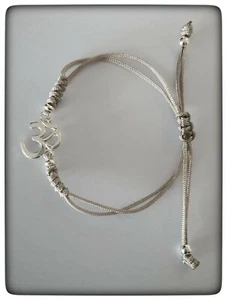 OM PULSERA EN PLATA DE LEY YOGA REIKI OM MANTRA BRACELET IN SILVER YOGA REIKI - Picture 1 of 2