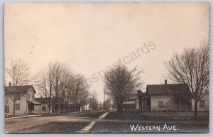 K27/ North Robinson Ohio RPPC Postcard c1910 Western Ave Homes Bucyrus 36 - Bild 1 von 4